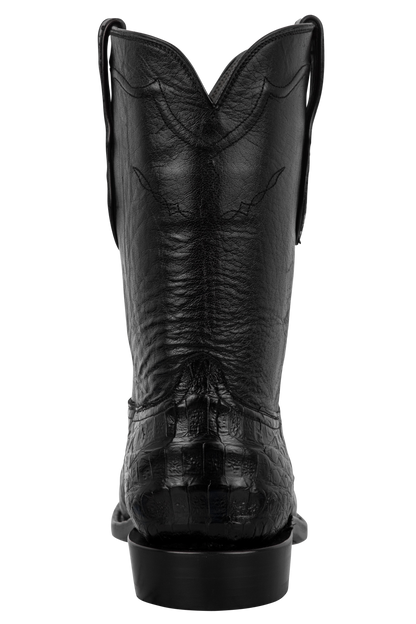 Black Jack Men's Caiman Belly Roper Boots - Black