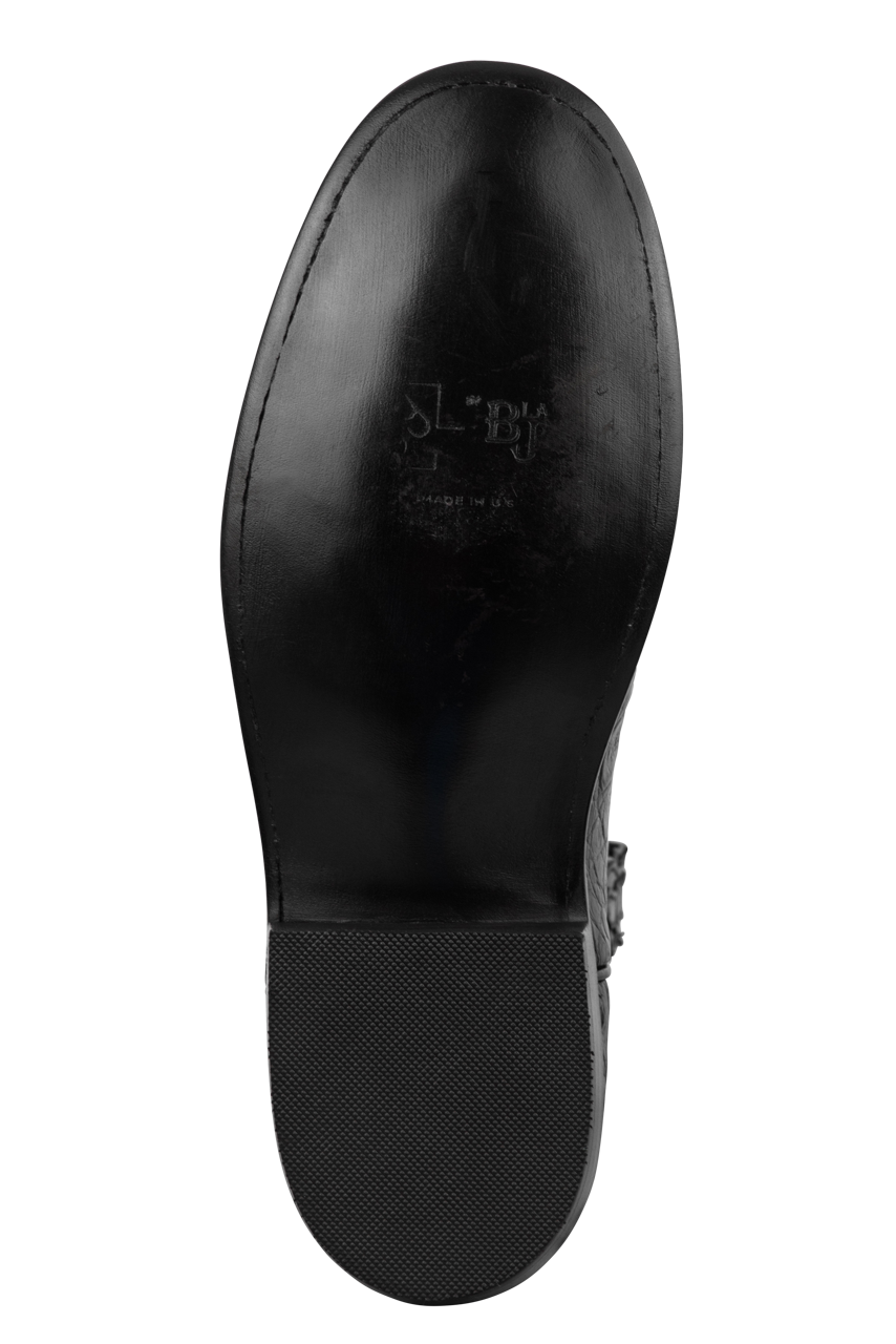 Black Jack Men's Caiman Belly Roper Boots - Black