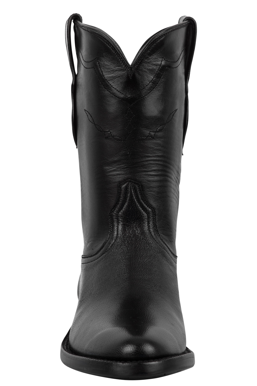 Black Jack Men's Black Goat Skin Roper Boots | Pinto Ranch