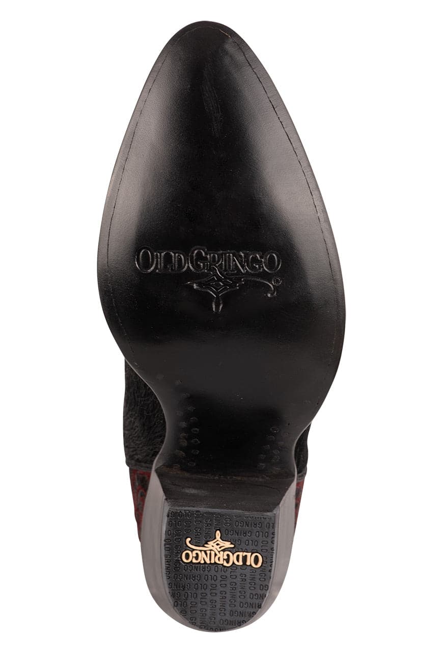Old Gringo Women's Cowhide Zurich Cowgirl Boots - Burgundy & Black
