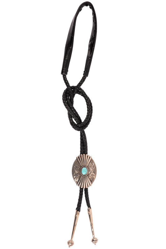 Pinto Ranch Fluted Oval Engraved Bolo Tie