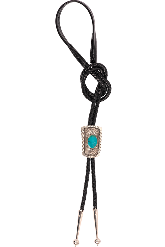 Pinto Ranch Rectangle Engraved Bolo Tie