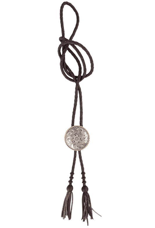 Silver King Roped Low Dome Bolo Tie