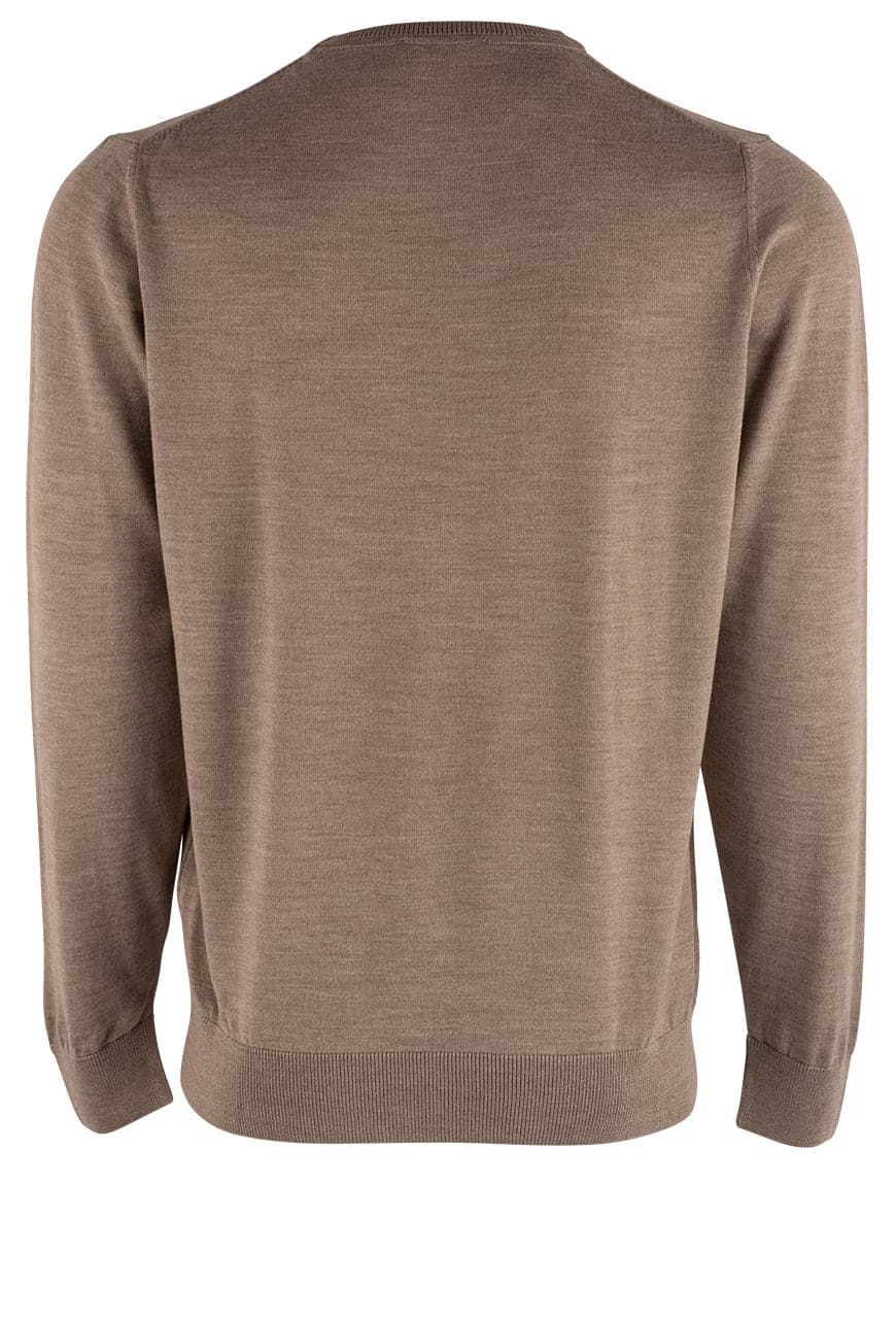 Garnet Men's Merino Wool Sweater-Beige Brown