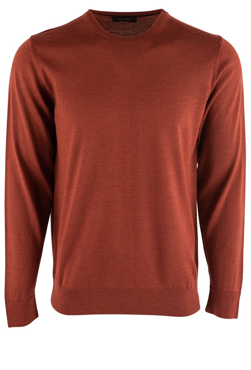 Garnet Men's Merino Wool Sweater - Burned Orange