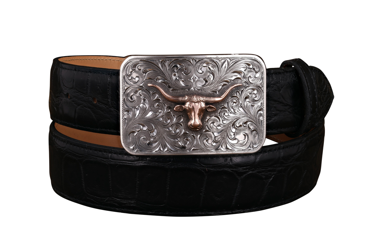 Clint Orms 1.5" Rose Gold Longhorn Trophy Buckle