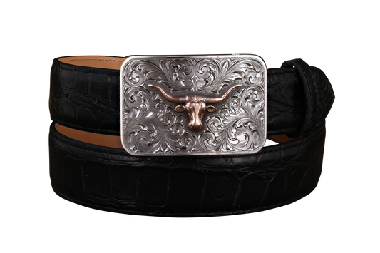 Clint Orms 1.5" Rose Gold Longhorn Trophy Buckle