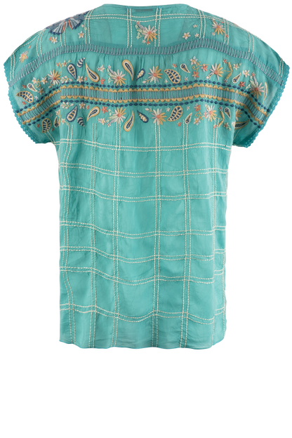 Johnny Was Marine Blue Paise Blouse