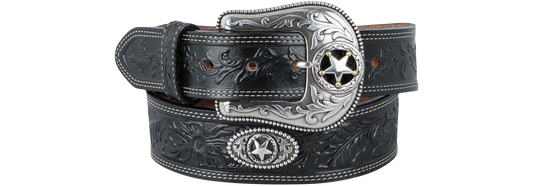 Justin 1.5" Star Ranch Belt - Black