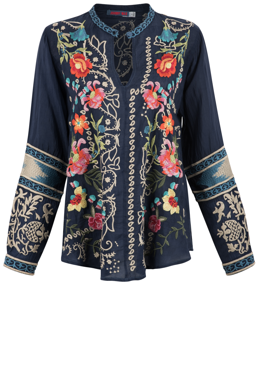 Johnny Was Tamarind Embroidered Top