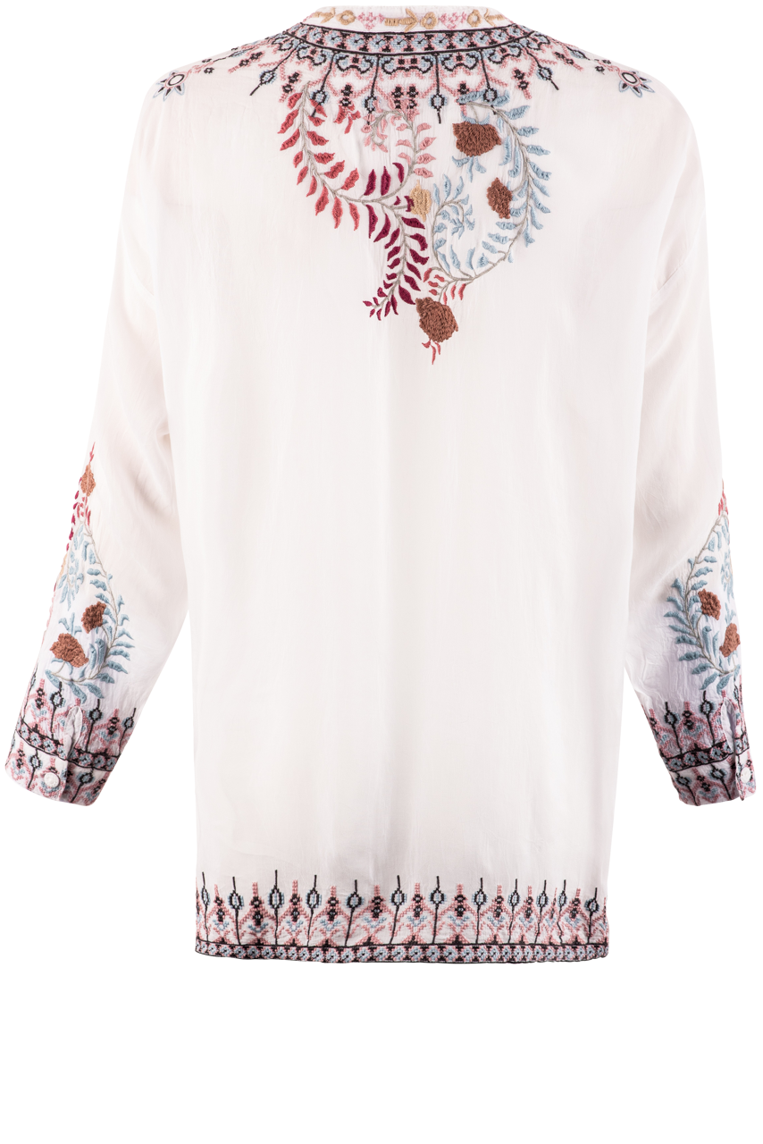 Johnny Was White Floral Print Tunic