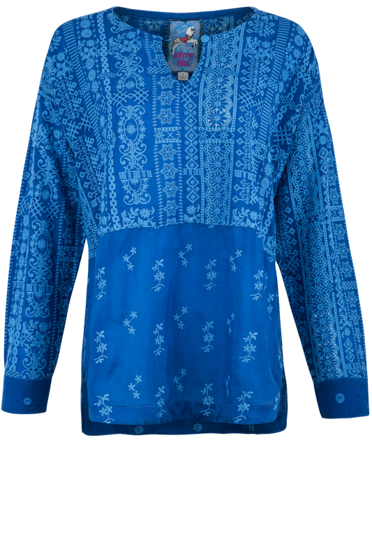 Johnny Was Tonal Embroidered Blouse