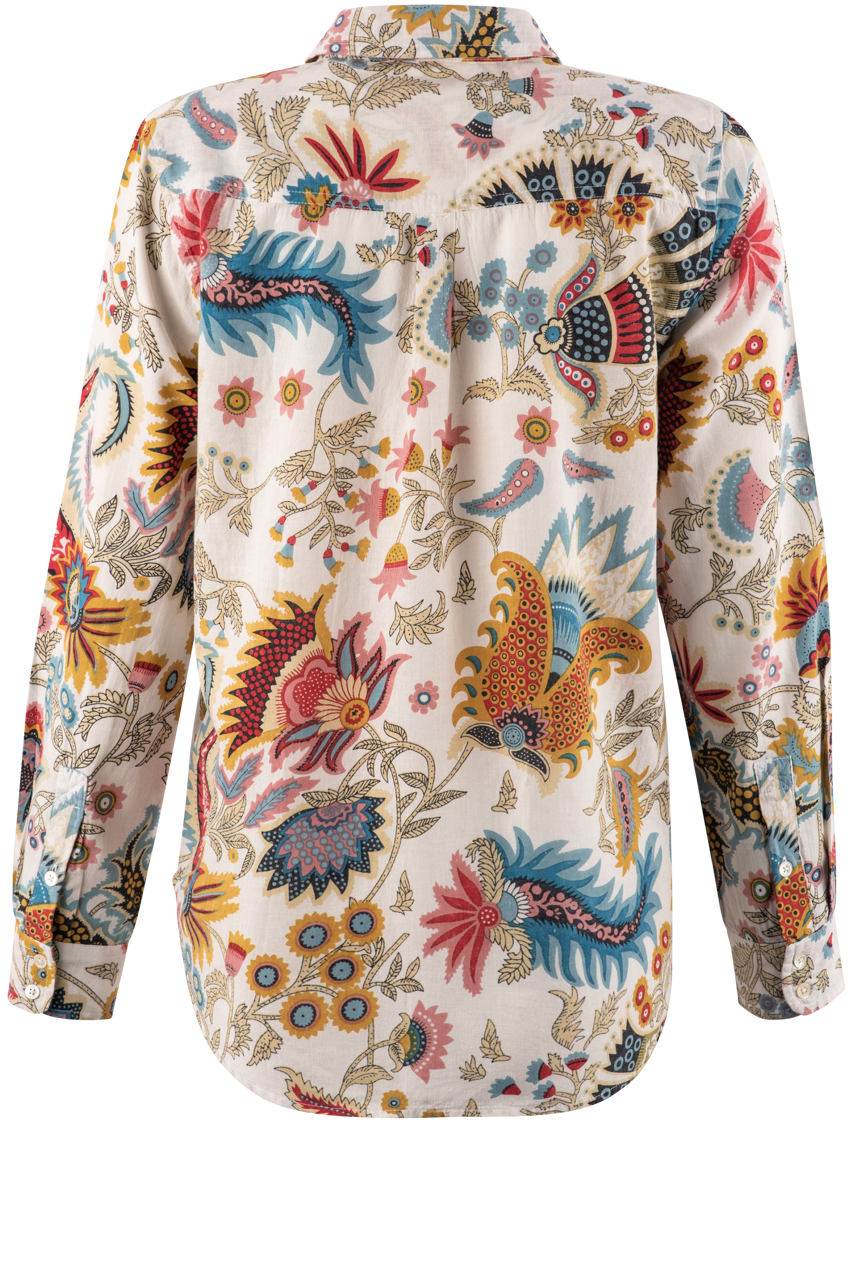 Dylan Washed White Multi Floral Shirt