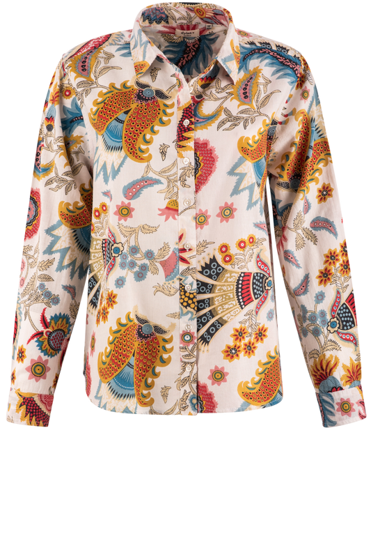 Dylan Washed White Multi Floral Shirt