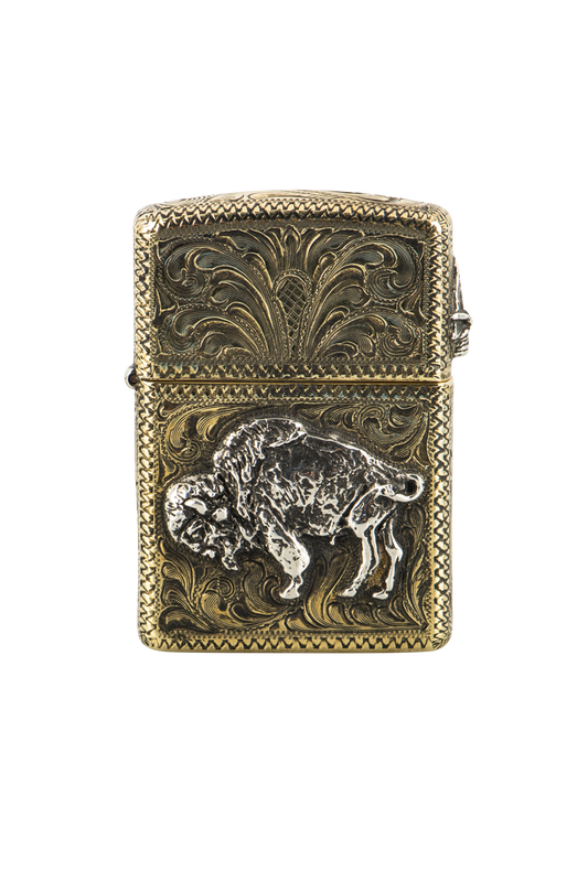 Silver King Buffalo Engraved Zippo Lighter