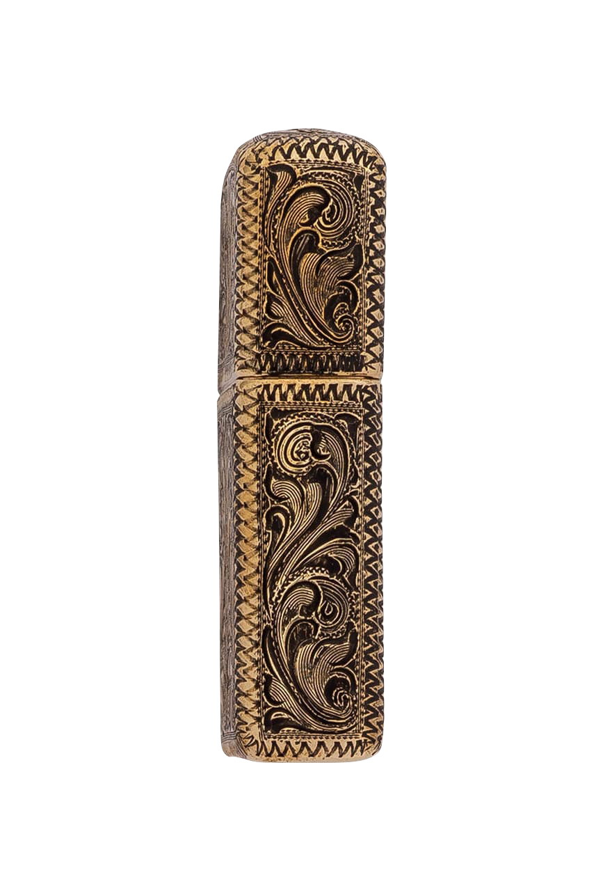 Silver King Brass Engraved Zippo Lighter