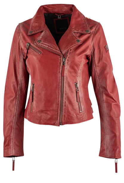 Mauritius Christy Red Lamb Leather Jacket