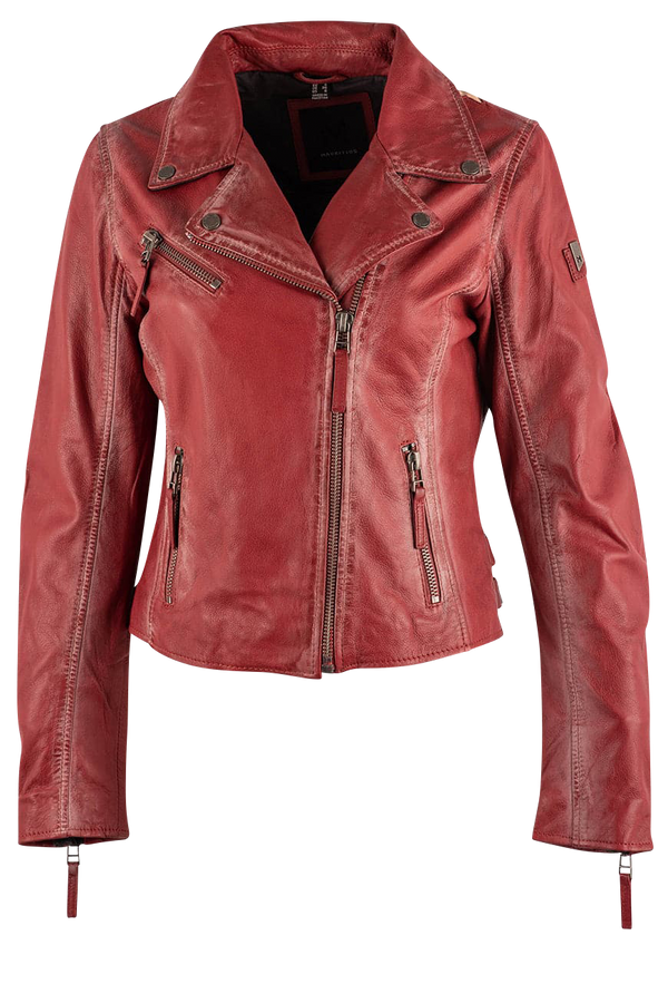 Mauritius Christy Red Western Lamb Leather Jacket | Pinto Ranch