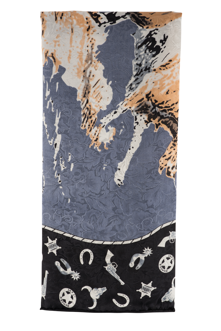 Wyoming Traders Blue Silk Scarf