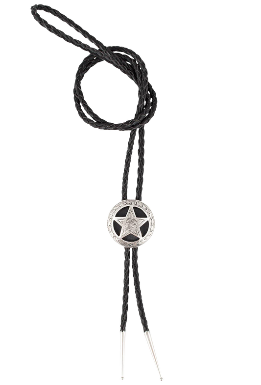 Pinto Ranch Engraved Cinco Peso Bolo Tie