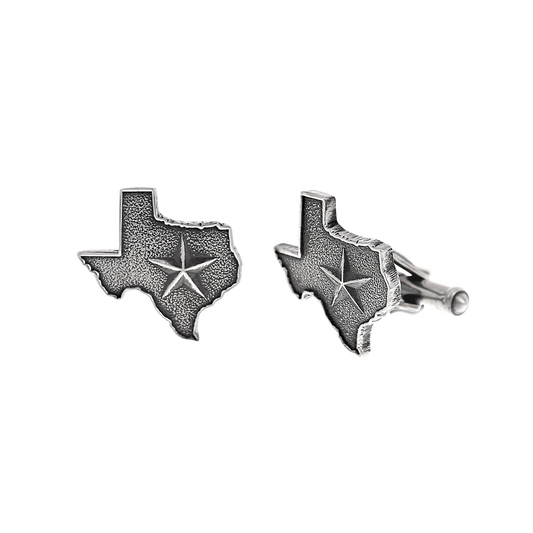 Clint Orms Sterling Silver Texas Cufflinks