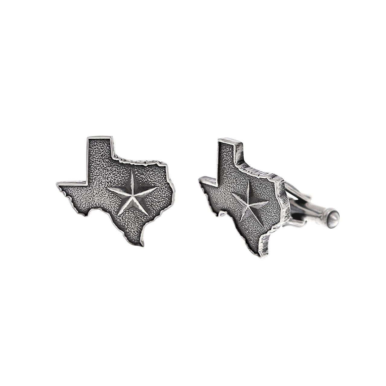 Clint Orms Sterling Silver Texas Cufflinks