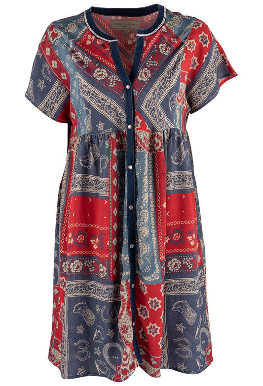 Double D Ranch Red, Blue Sissy's Bandana Dress