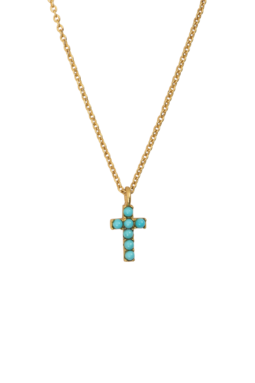 Christina Greene Turquoise Cross Necklace