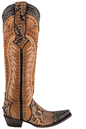 Double D Ranch by Old Gringo Women's Tall Snake Charmer Cowgirl Boots - Brown