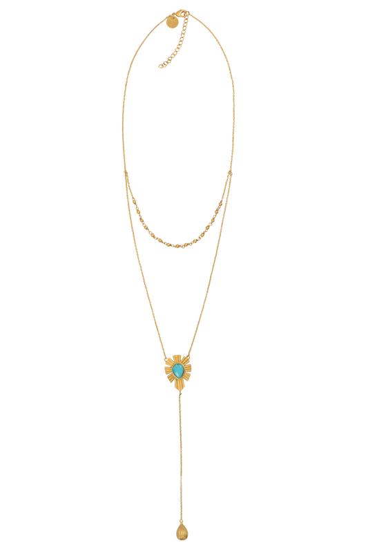 Christina Greene Layered Lariat Turquoise Necklace