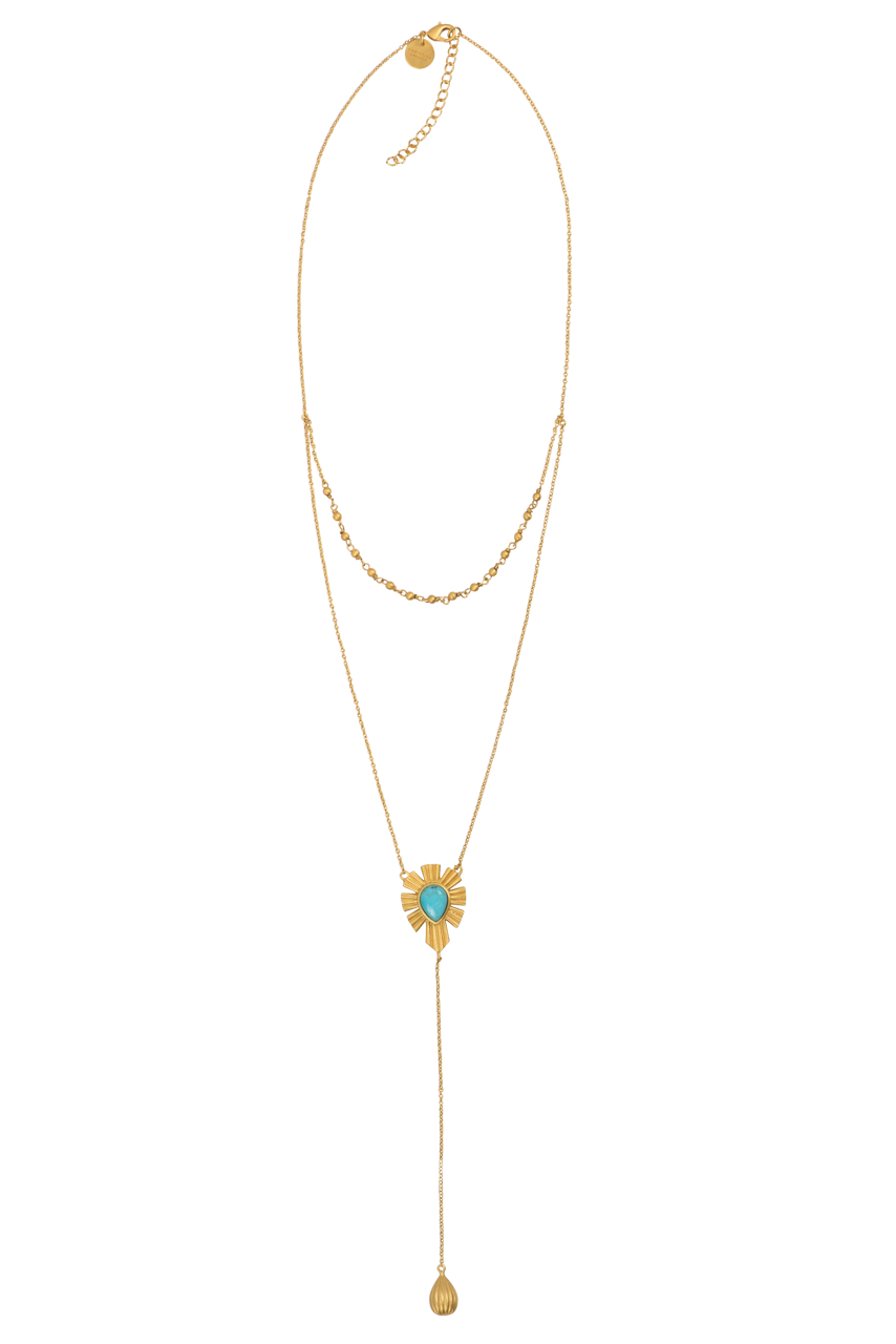 Christina Greene Layered Lariat Turquoise Necklace