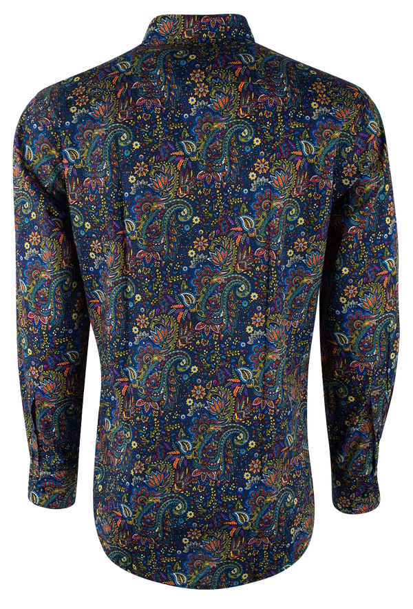 David Smith Australia Navy Paisley Button-Front Western Shirt | Pinto Ranch