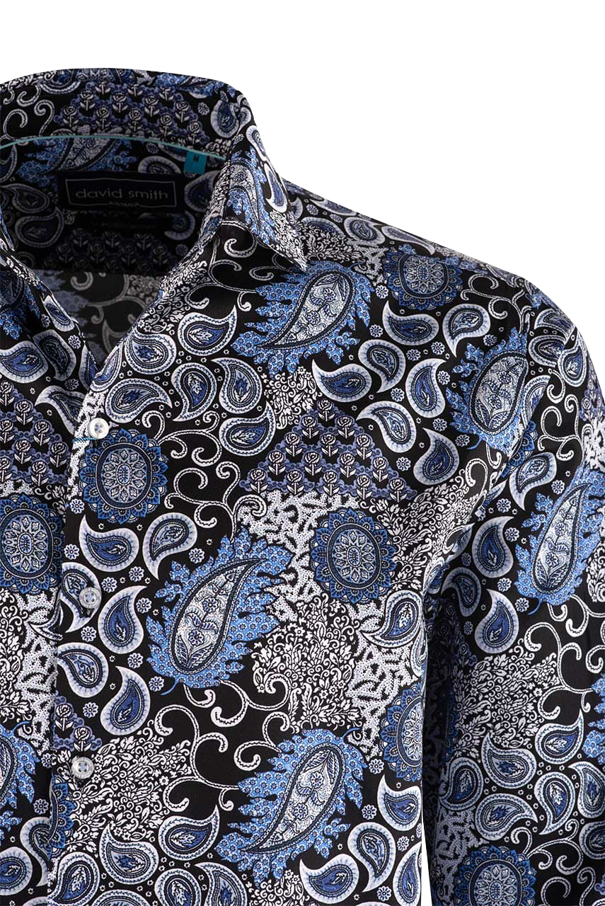 David Smith Australia Vintage Blue Button-Front Shirt