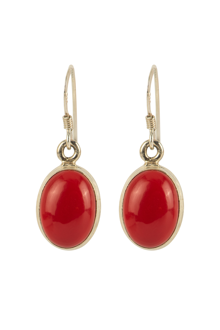 Paige Wallace Oval Coral Earrings