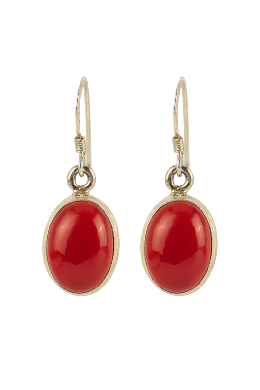 Paige Wallace Oval Coral Earrings