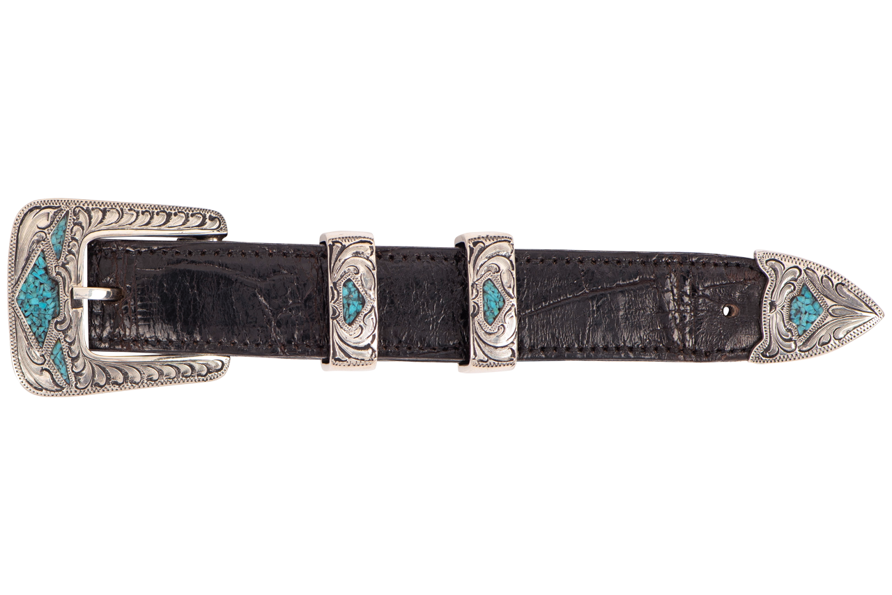 Chacon Turquoise Chip 1" Buckle Set