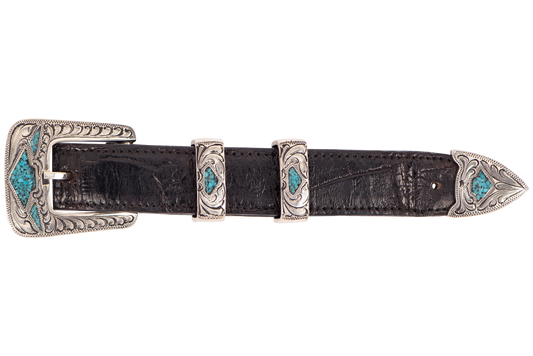 Chacon Turquoise Chip 1" Buckle Set