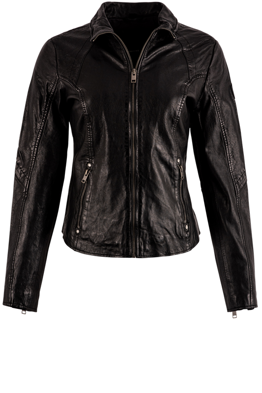 Mauritius Black Else Lamb Leather Jacket