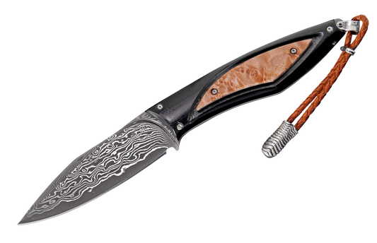 William Henry Raven Burl Fixed Blade Knife