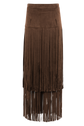 Adore Faux Suede Long Fringe Skirt