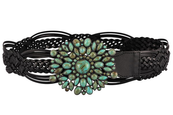 美品 Turquoise Narrow Studs Belt 美品 Turquoise Narrow Studs Belt 美品 Turquoise Narrow Studs