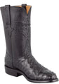 Lucchese Men's Full-Quill Ostrich Roper Boots - Black