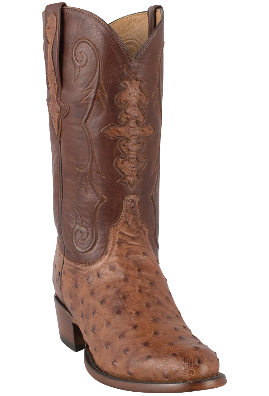 Lucchese Men's Full Quill Ostrich Cowboy Boots - Barnwood