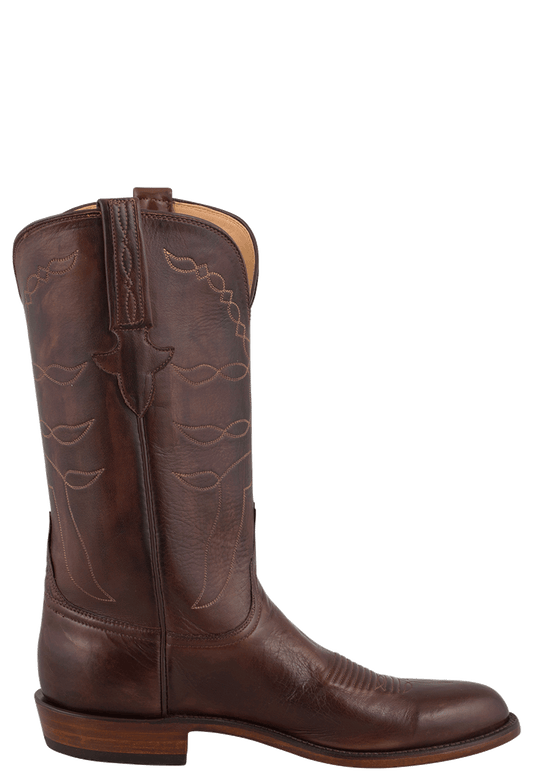Lucchese Men's Baby Buffalo Roper Boots - Whiskey Brown