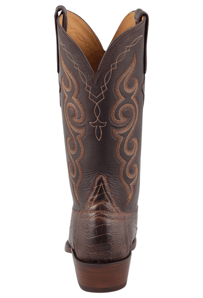 Lucchese Men's Ostrich Leg Cowboy Boots - Matte Chocolate