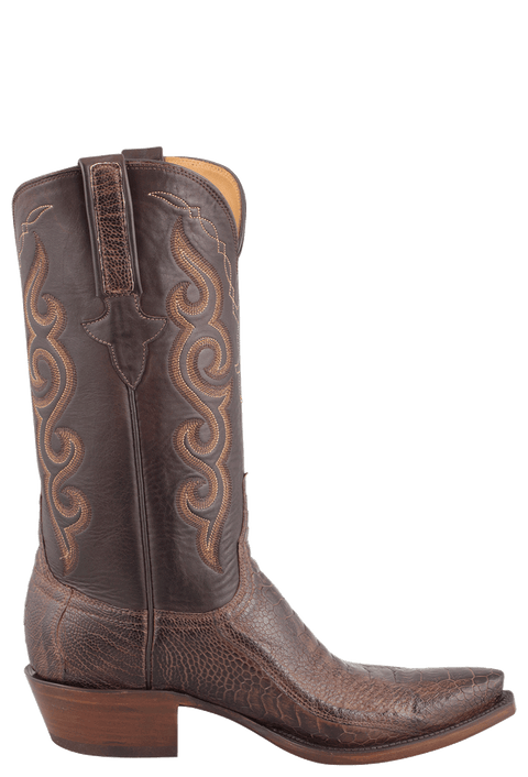Lucchese Men s Matte Chocolate Ostrich Leg Cowboy Boots Pinto