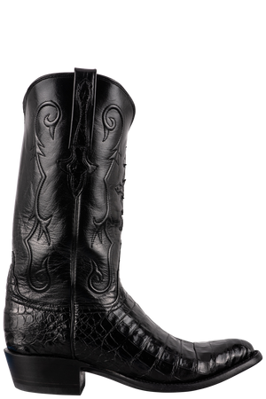Lucchese Men's Caiman Crocodile Ultra Cowboy Boots - Black