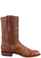 Lucchese Men's Full-Quill Ostrich Roper Boots - Burnished Barnwood