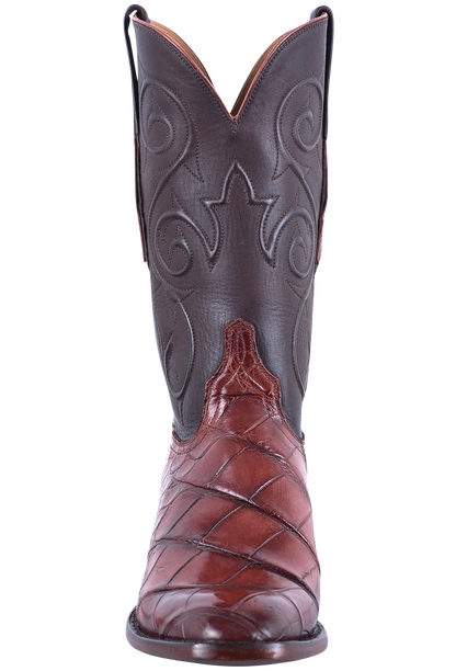 Lucchese Men's Giant Gator Cowboy Boots - Antique Italian Red