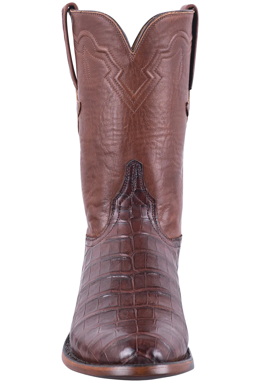 Lucchese Men's Caiman Ultra Roper Boots - Barrel Brown